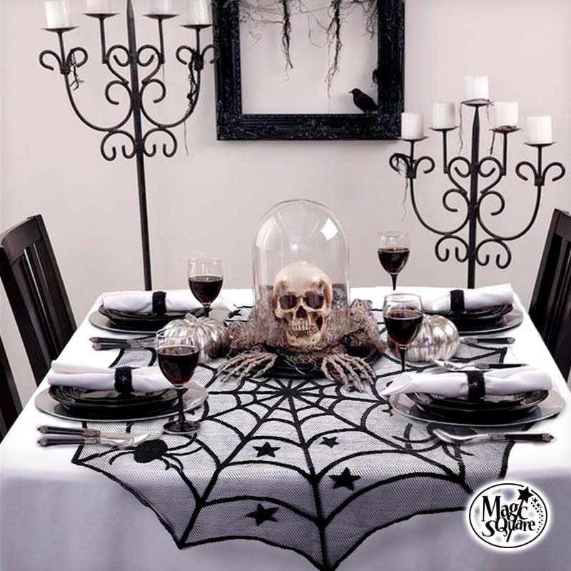 ＜黒＞ハロウィン テーブルランナー 飾り  ホラー インテリア テーブルクロス