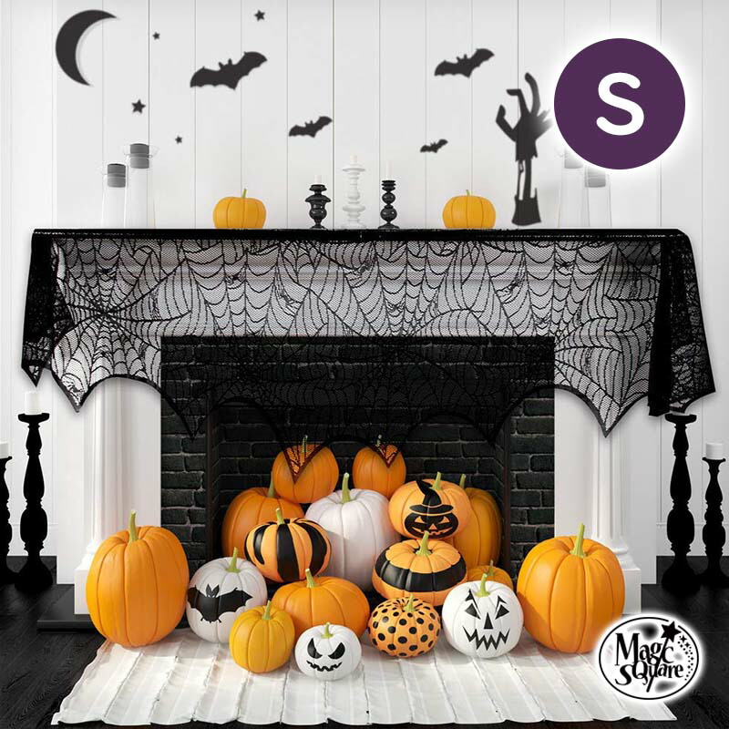 楽天市場 メール便対応 ハロウィン 飾り レース B Sサイズ 244cm 45cm ウォールステッカー 壁紙 ハロウィン雑貨 インテリア パーティグッズ ハロウィンパーティー ハロウィン装飾 クモの巣 雑貨 蜘蛛 くも クモ 黒 モノトーン 壁面飾り ウォールステッカーの
