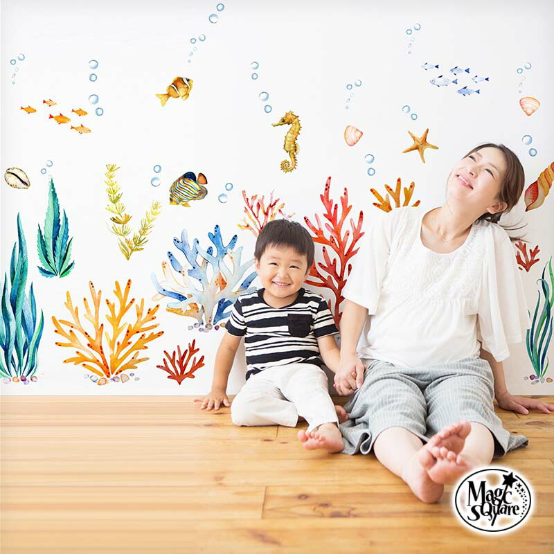 楽天市場 海の生物 シール式ウォールステッカー 魚 Fish Sea クジラ くじら イルカ いるか アクアリウム シャチ 飾り 30 30cm 剥がせる カッティングシート Wall Sticker 雑貨 Kabeコレ