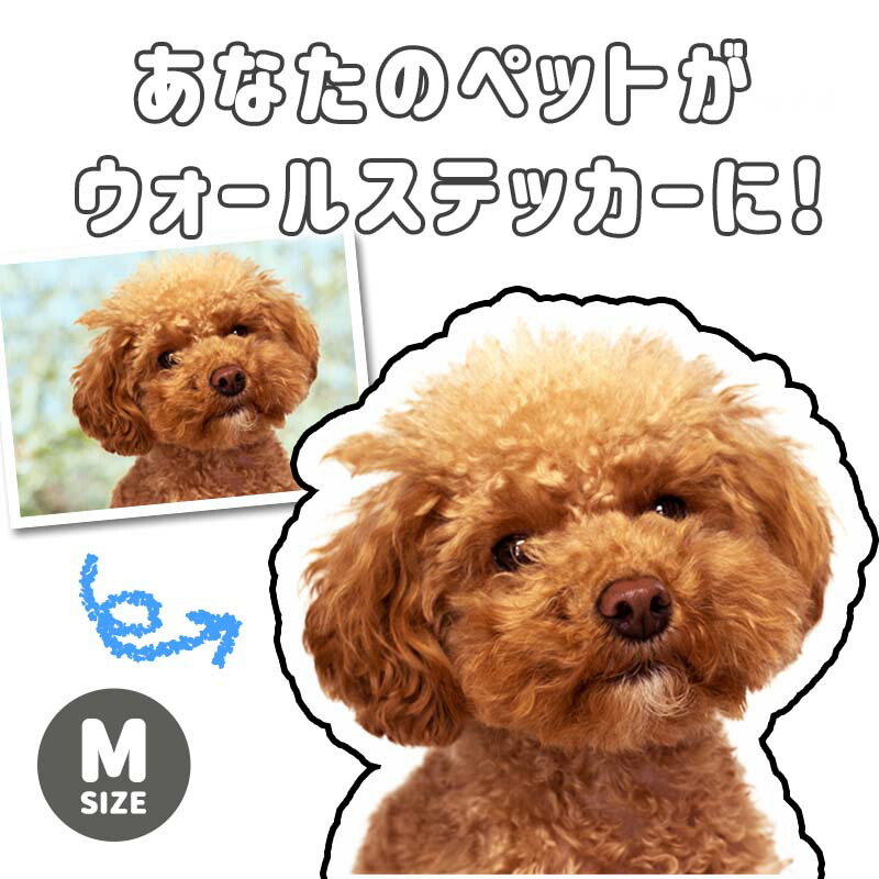 名入れ ウォールステッカー 等身大 送料無料 【世界に一つだけのペットステッカー(中)】 犬 猫 受注製作 ペット 犬 猫 ネコ スコティッシュ トイプードル ペットグッズ 写真 等身大 実寸 原寸 1分の1 シール 装飾 飾り プリント 大きい オリジナル 受注印刷 記念