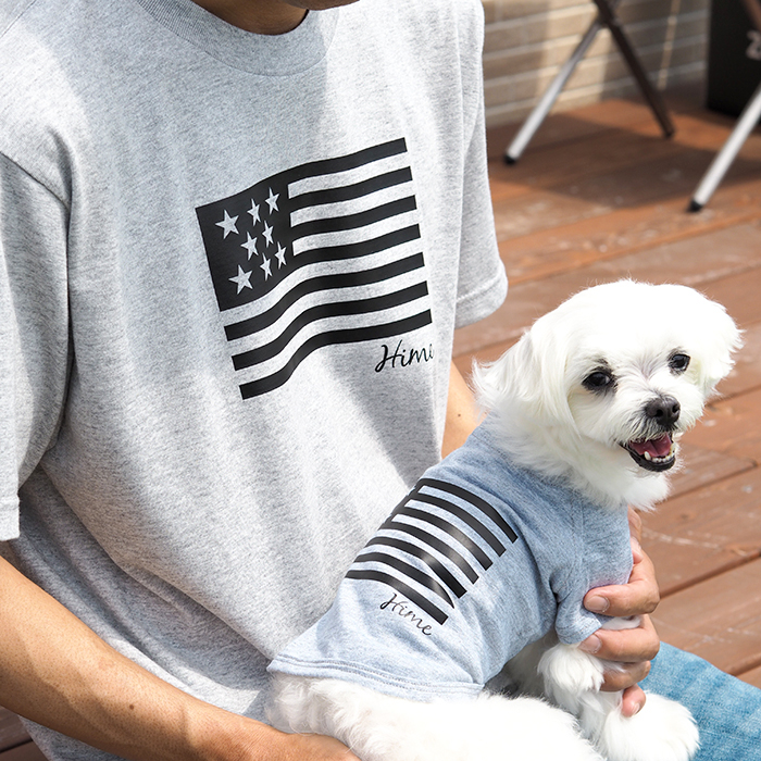 楽天市場 フラッグペアtシャツ 愛犬とお揃いペアルック ペットとおそろい ペア 飼い主 犬服 犬 服 好き 名入れ 名前入り 名前入れ 夏 おしゃれ Tシャツ 半袖 ｔシャツ 小型犬 プレゼント ギフト 犬の服 還暦祝い Tシャツ お揃い ペットとペアルック 敬老の日 名入れ