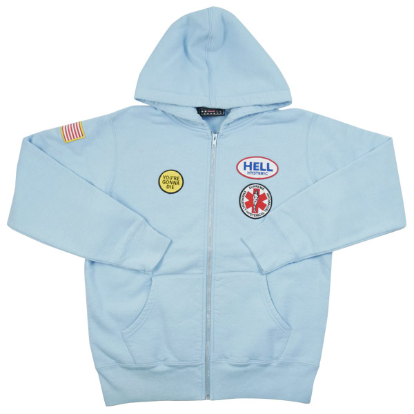 Supreme シュプリーム Hysteric Glamour Patches Zip Up Sweatshirt Light Blue ヒステリックグラマー ジップパーカー 17aw 水色 Fw17sw47 未アプリケーション威信 中古 Hbpublications Com