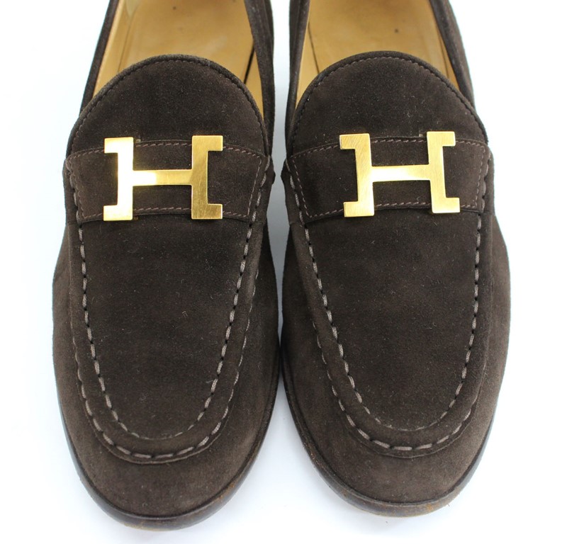 楽天市場 Hermes エルメス パンプス レディース ローファー モカ ブラウン スエード 靴 38 1 2 24 5cm 中古 10carat