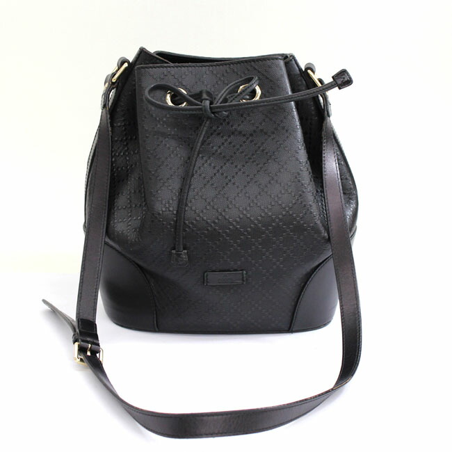 【美品】 グッチ オールレザー 巾着 ショルダーバッグ ハンドバッグ 黒 GUCCI グッチ オール レザー ワンショルダー 巾着 ブラックショルダー