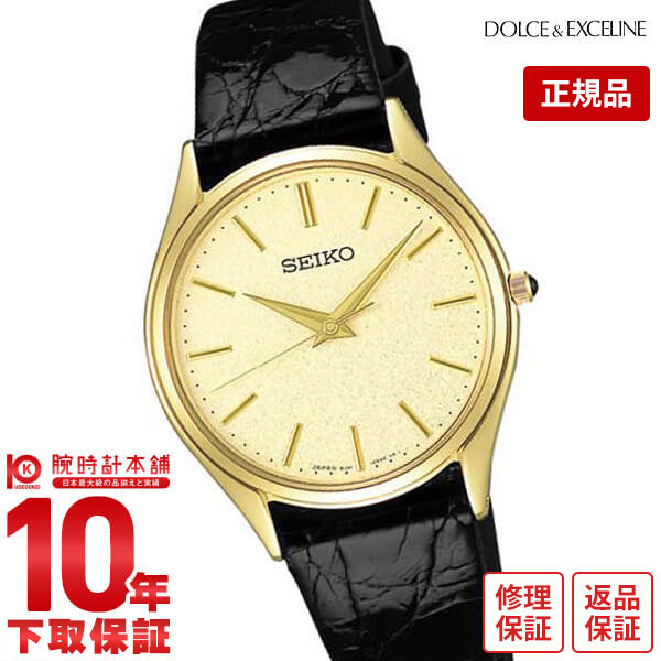 SEIKO Dolce ゴールド ブラック腕時計 新品電池】SEIKO Dolce ゴールド/ブラック メンズ 時計 社外