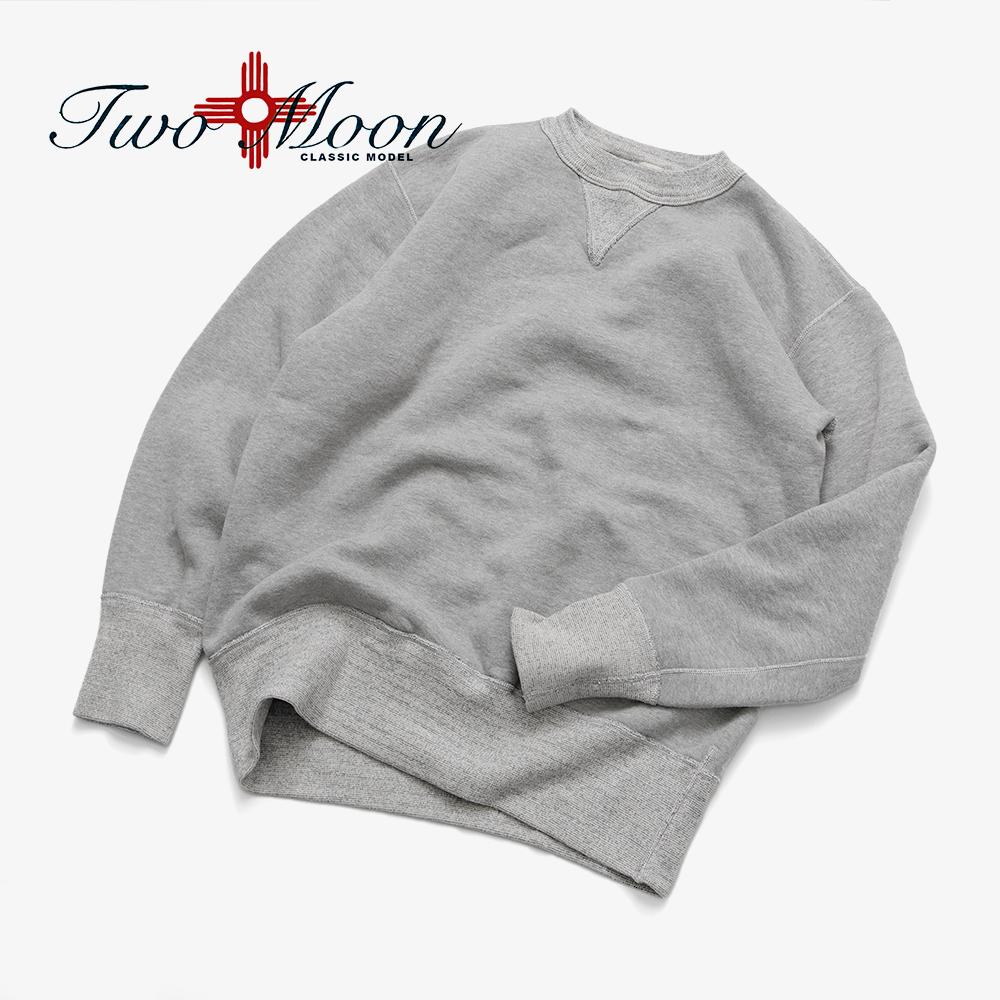 【TWO MOON トゥームーン】92022 ベーシック COLOR LOOPWHEEL FLATSEAMER SWEATSHIRT Double V Gusset 定番色つや 吊り編み フラットシーマー 両V汗水
