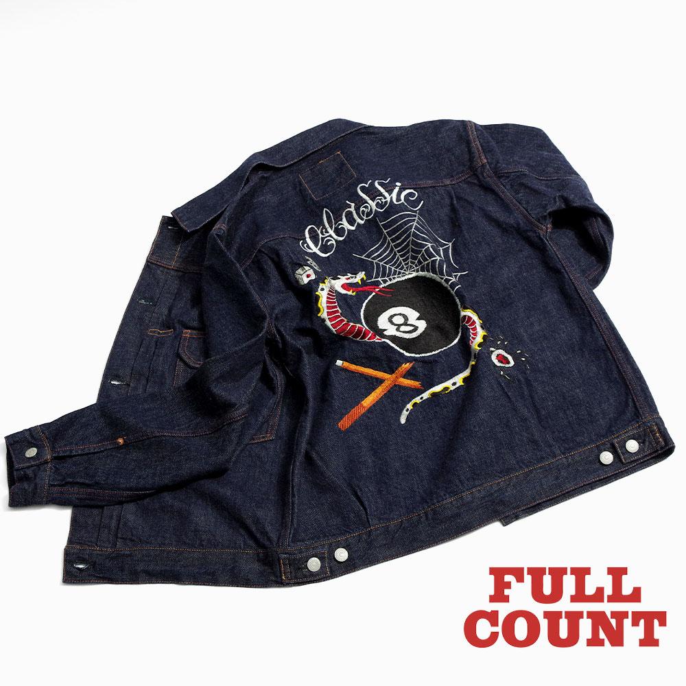 【FULLCOUNT 盛りだくさんかぞえ上げる】2102E Classic Tattoo Embroidery Type 2 Denim Jacket Original Drawing by \"HORIDAI\"" 古典派音楽 タトゥー刺しゅう セカンドデニムジャケット 図面 \""彫だい\"""