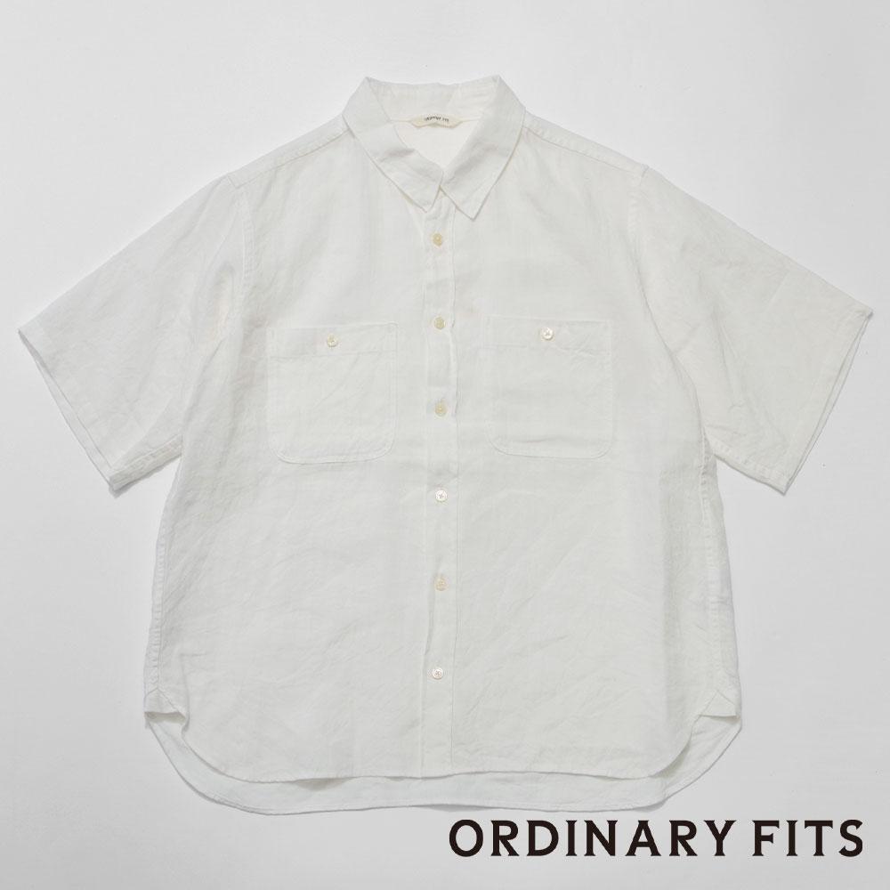 【ORDINARY FITS オーディナリーフィッツ】LINEN S/S WORK SHIRTS リネン 半袖細工物プルオーバー