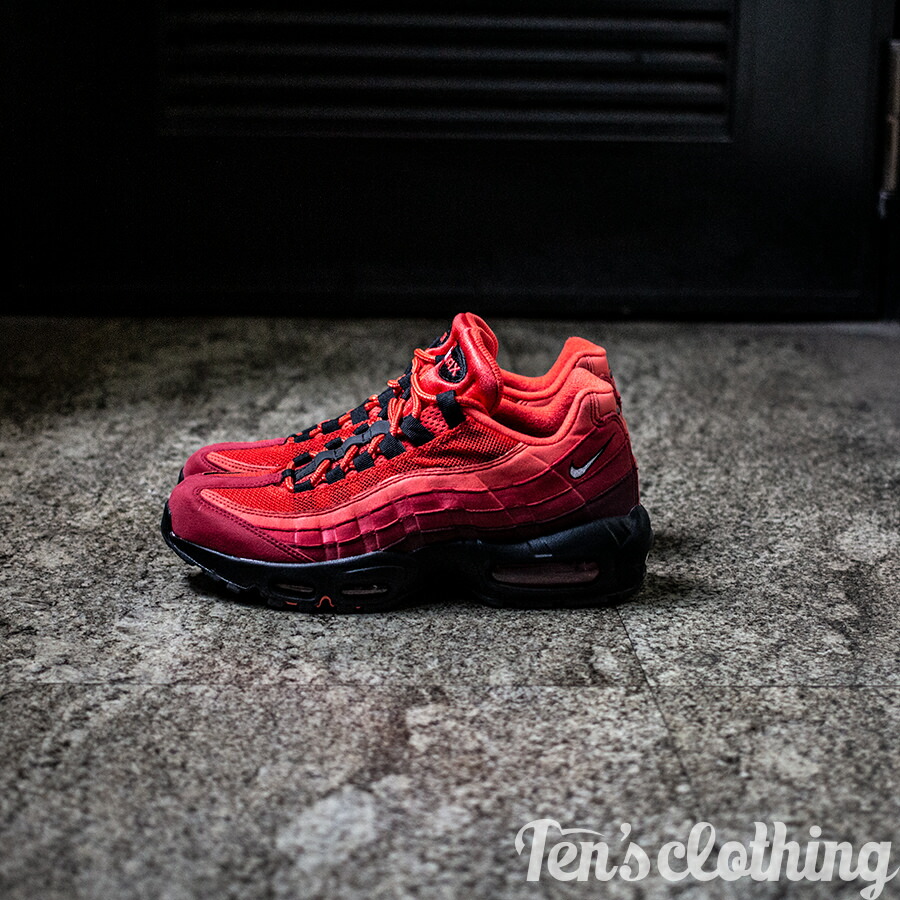 air max 95 habanero red on feet