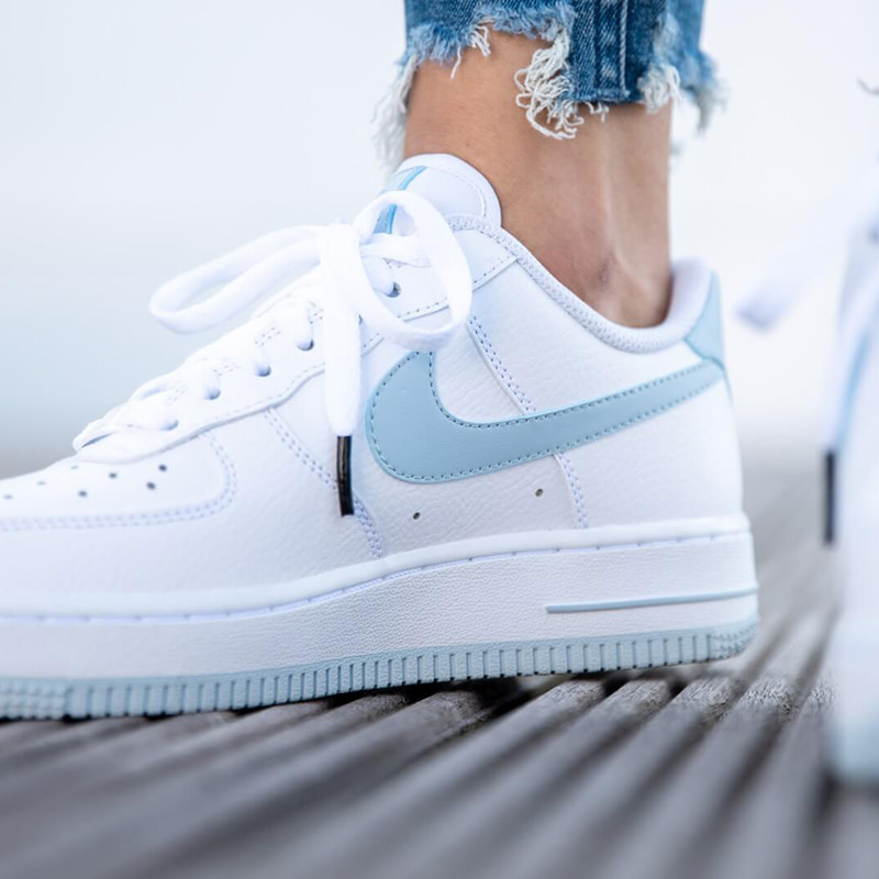 light blue and white air force 1