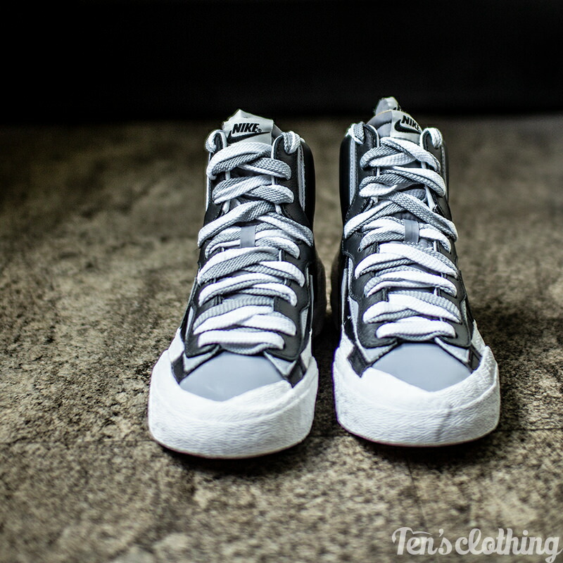 nike sacai blazer black grey