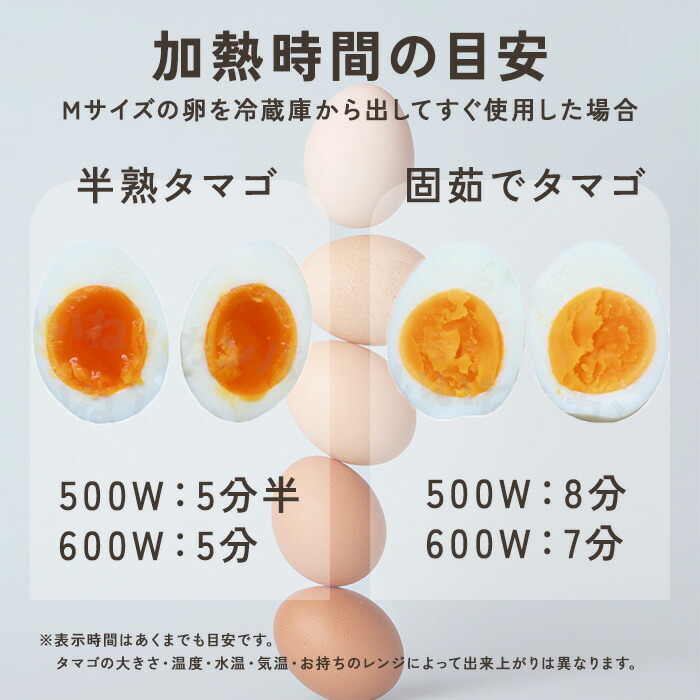 茹で卵目安器 時短調理】電子レンジで簡単にゆでたまごが作れる♪たまごじょうずの