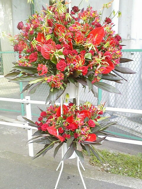 赤いこと系 照明ランプ花2段 RT-ST2-2010 御祝・開店・生まれ落ちる日・畏まり・ショウルーム・モデルルームなどの御祝事に！全国送りとどける能力のある！※15時までのご申し付けるで当日送りとどける出来る領域あります。（構成要素お届けできない領域あり）