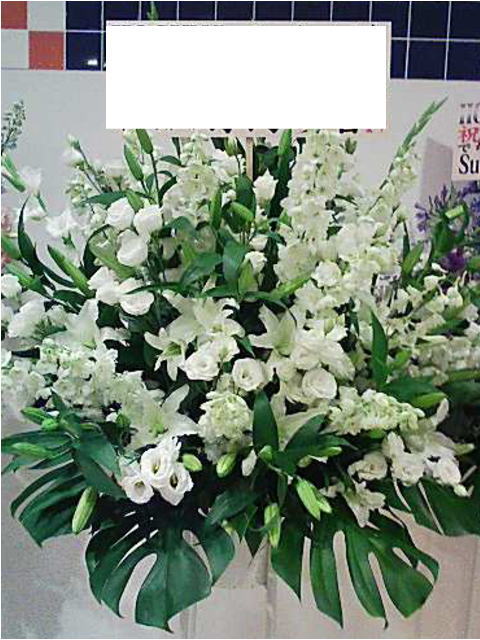 RT-ST1-0047 ホワイト系L スタンド花1段 御祝・開店・誕生日・お礼・ショールーム・モデルルームなどの御祝事に！全国配送可能！※15時までのご注文で当日配送出来るエリアあります。（一部お届けできないエリアあり）