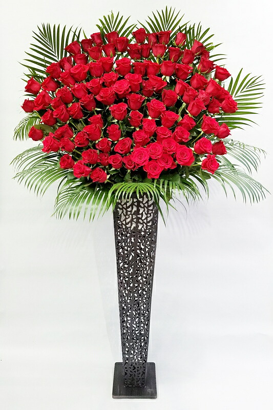 国産大輪！赤薔薇の照明ランプ花黒ブリキ 100本 49000円税込
