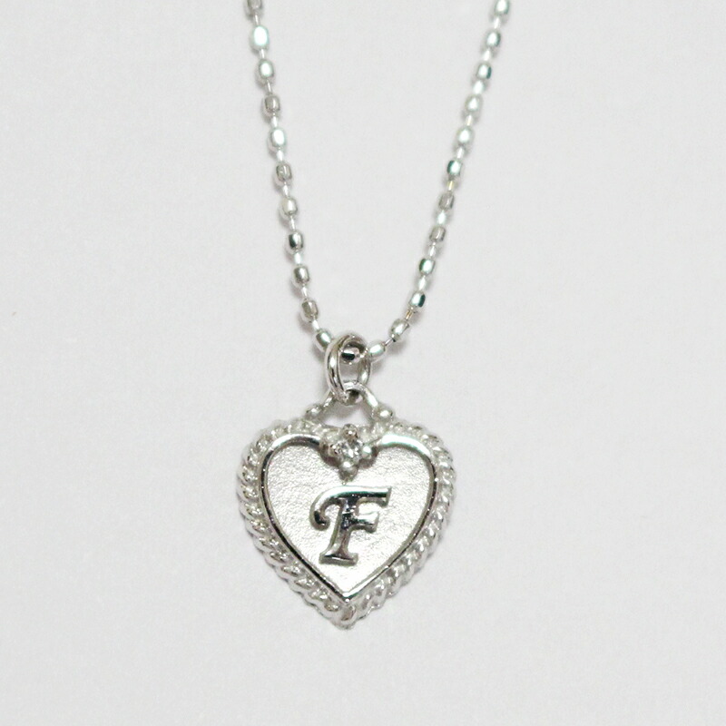 ネックレス K18ホワイトゴールド.イニシャルハートネックレス ダイヤモンド付き 4月の誕生石 シンプル,プレゼント レディース おしゃれ 母の日 アクセサリー ジュエリー