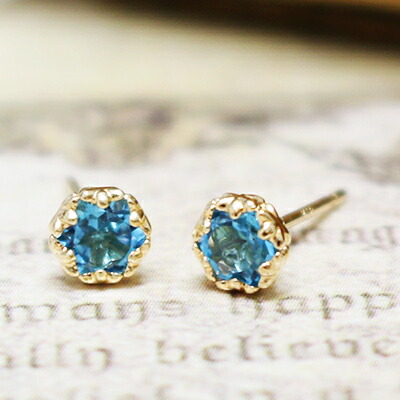 ピアス ピアス 18k ブルートパーズのシンプルな 一粒 K18ピアス 11月の誕生石 プレゼント 18k 18K 18金 YG イエローゴールド 送料無料 女性 大人 可愛い 金属アレルギー 天然石 おしゃれ かわいい 小ぶり 小さめ 小さい ニッケルフリー 普段使い 大人|ジュエリー 11時のティータイム