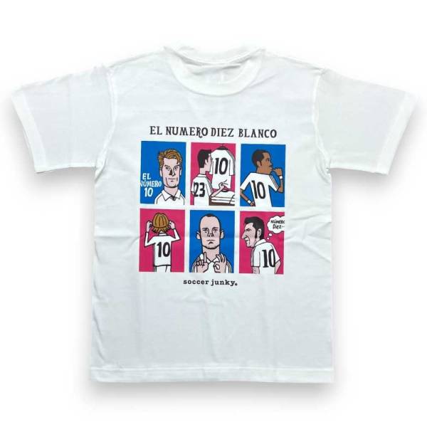 サッカージャンキー EL NUMERO DIEZ BLANCO プレミアム 半袖TEE SJ25C14 ( サッカー フットサル 半袖 Tシャツ お洒落 普段着 soccer junky パンディアー二 カジュアル サッカーテイスト バックプリント 白い巨人 )