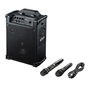 楽天市場】ワイヤレスマイク付き拡声器スピーカー マイク2本の同時使用