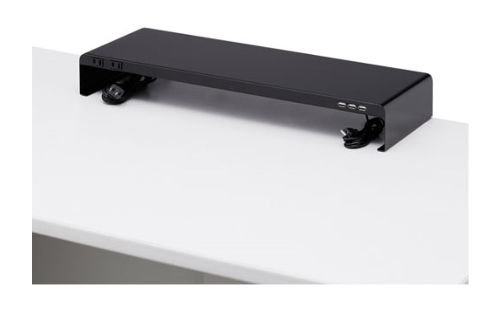 ワット数飲み口+USB界面付き添い人机上仕合わせ(W600xD200 黒いこと) パソコン・周辺機器-その他