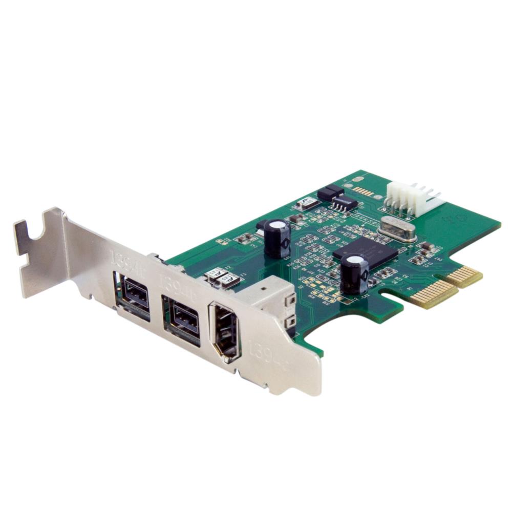 ロープロファイル対応IEEE 1394a 1ポート/1394b 2ポート増設PCI Expressカード 9ピンFireWire 800 x2/6ピンFireWire 400 x1対応 内部電源コネクタ搭載