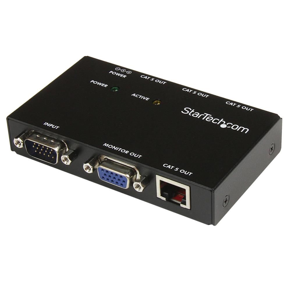 Cat5ケーブル対応4ポートVGAディスプレイエクステンダー延長器(送信機のみ) カテゴリ5 LANケーブルにて最大150m延長 最大4分配可能 18,684円