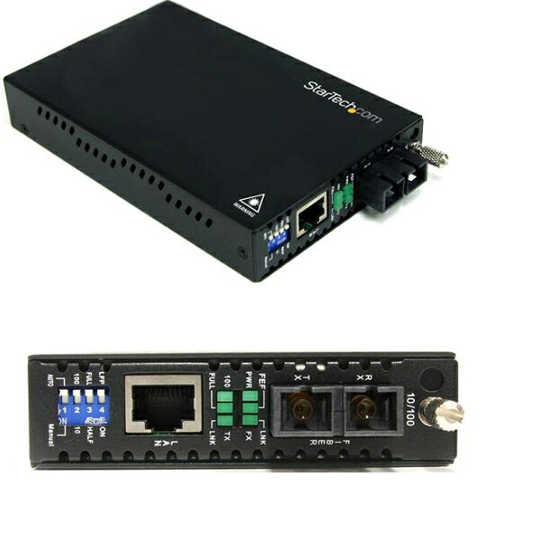 イーサネット光メディアコンバータ Ethernet(10Base-T/100Base-TX) - 光ファイバ(100BASEーFX) マルチモード 最大2km延長 RJ-45(メス) - 光ファイバ SCデュプレックス(メス)