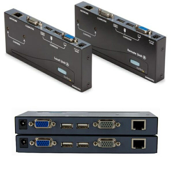 Cat5/Cat6使用VGA対応KVMエクステンダー(延長器) 1024x768(150m延長時)/1280x1024(100m延長時)