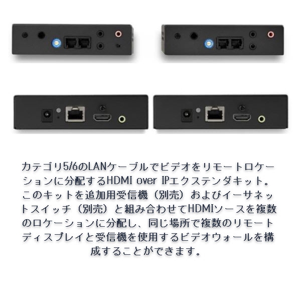 IP対応HDMIエクステンダー 送受信機セット ビデオウォールシステム対応