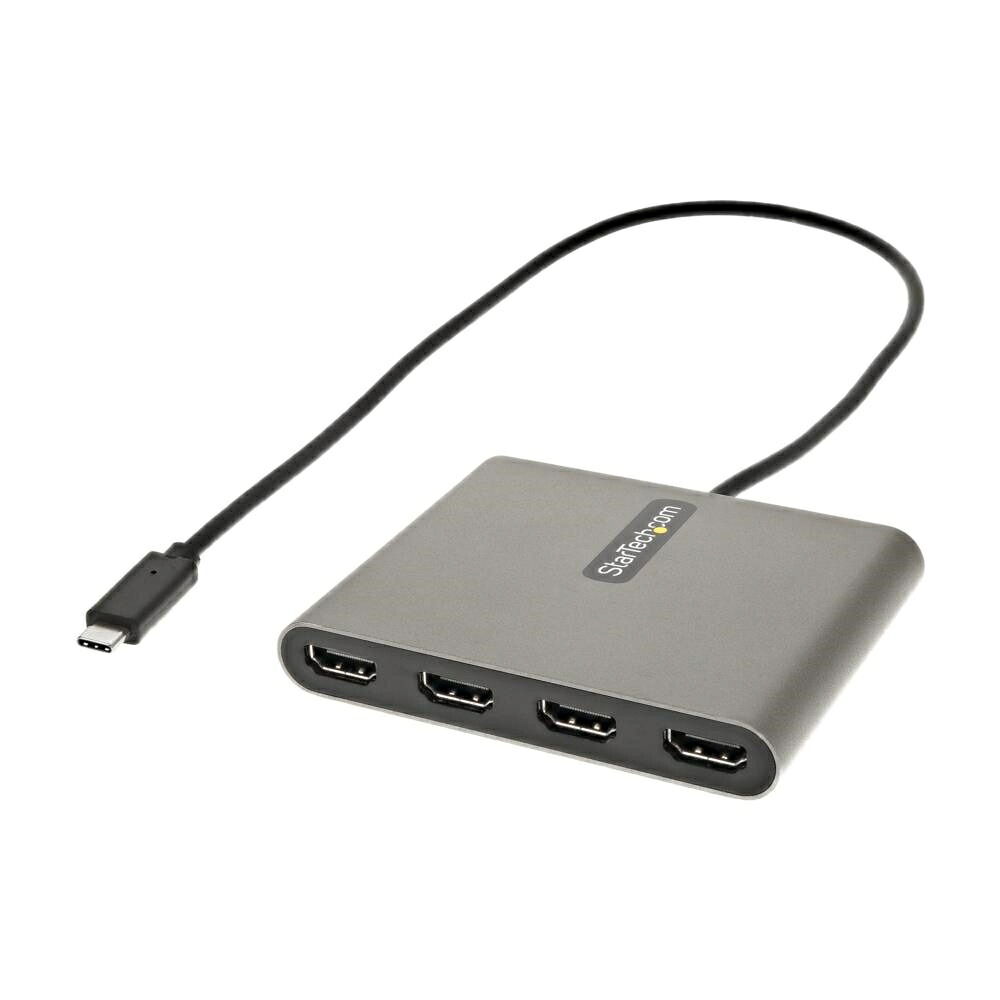 USB-C-HDMI変換アダプター/4画面 マルチディスプレイ/1920x1080(1080p)/Thunderbolt 3 対応/Windowsのみ/スペースグレー/USB C クアッドモニター 変換コネクター/ディスプレイ コンバーター｜123market 店