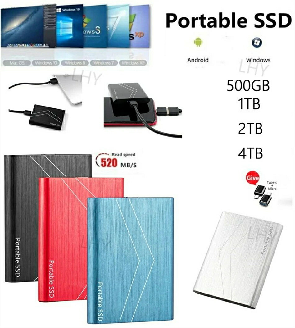 楽天市場】SSD 1TB 外付 ポータブルSSD 外付けハードディス USB-A/USB-C両対応 500GB 超薄型ポータブル ハードディスク 2TB  USB3.1 Type-C 対応 スマホ互換可 耐衝撃 : サクセス123