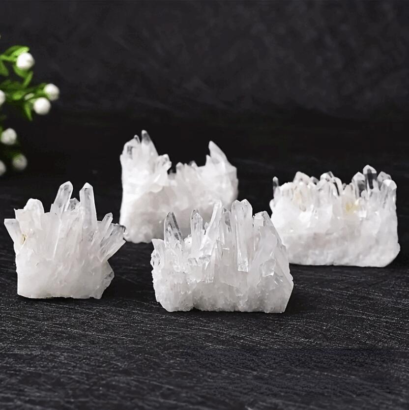 【天然】白水晶 クリスタルクラスター 原石 | ?上用 水晶の花 インテリア オブジェ パワーストーン デスクデコレーション オフィスグッズ プレゼント ギフト