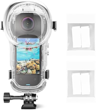 Insta360 X5用 澄み切ったダイブケース 60m 見えない雨合羽容れもの 水中ハウジング 光学水晶体製 水中映画化用 保護すること取りまかなう