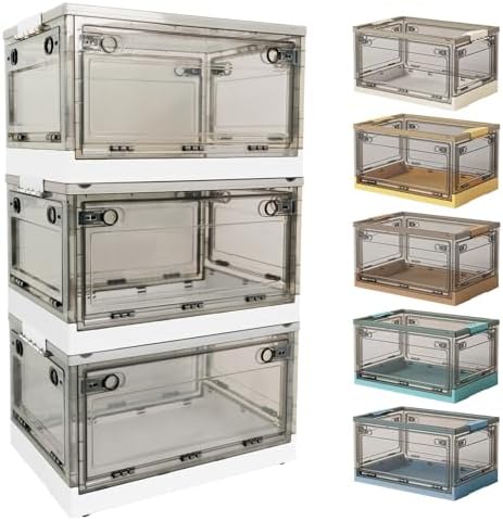 収納ボックス 折り畳み【透明・全方向から取り出せる・大容量85L/56L/40L】コンテナ 収納ケース コンテナボックス 収納コンテナ 蓋付き 積み重ね キャスター付き ロック付き 組み立て可能｜ヤスイショップ