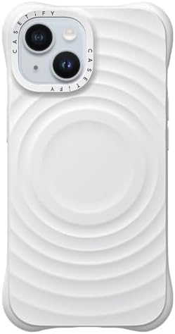 ウェーブ シリコン iPhone ケース ホワイト 防水 防塵 耐衝撃 MagSafe対応 シンプル オフィス ビジネス 通勤