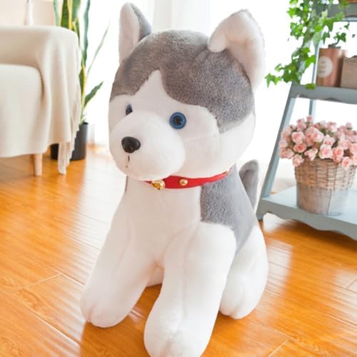 犬ぬいぐるみ 馬鹿でかい 抱き枕 ふわふわ 伸び伸びする 室内装飾 萌え 犬 座布団 ちびっ子 成人女性 薄墨色 45糎 好いたらしい 差し上げ物