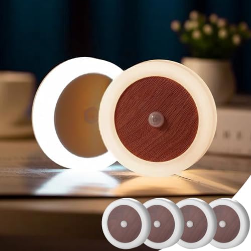 人感センサーライト 木目調 室内 玄関 屋内 USB充電式 LED 照明 廊下 階段 おしゃれ 優しい明かり ダークブラウン
