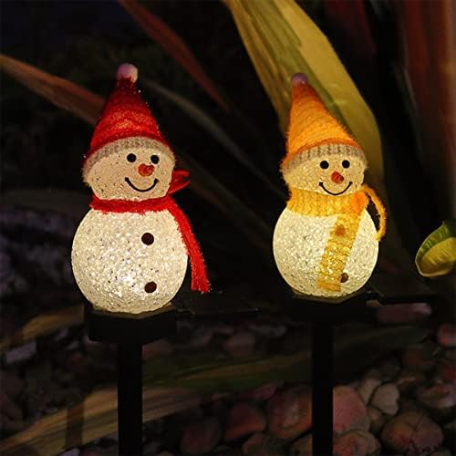 クリスマス装飾ライト ソーラーガーデンライト 雪だるま ライト 2点セット 防水 屋外用 LED ガーデンライト バイカラー クリスマス飾り プレゼント