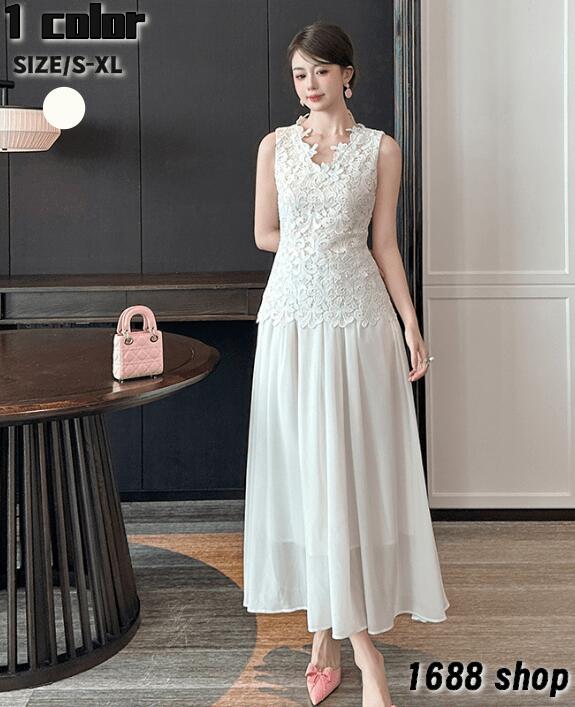 2025　フレアワンピース ロングワンピース　袖なし　姫系ワンピース　シフォン　ワンピース Aライン ミニ ひざ丈 ミドル丈 エレガント　アシンメトリー 花柄 パーティドレス お嬢様 セクシー ミニワンピース OL 上品 韓国ファッション Ｄ06565 二次会 結婚式　新作