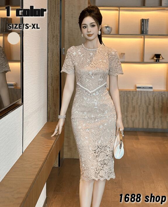 2025 タイトワンピース 姫系ワンピース　レース　ワンピース インポート ひざ丈 ミドル丈 エレガント　韓国ファッション シンプル Vネック パーティドレス 袖あり　お嬢様 セクシー ミニワンピース OL 上品 オフィスレディー Ｄ06571 二次会 結婚式　新作