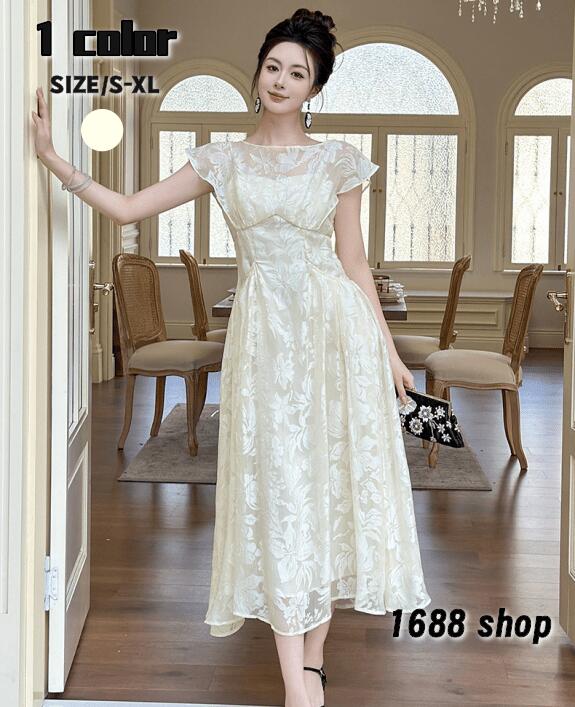 2025　ロングワンピース　フレアワンピース 袖あり　姫系ワンピース　シフォン　ワンピース Aライン ミニ ひざ丈 ミドル丈 エレガント　アシンメトリー 花柄 パーティドレス お嬢様 セクシー ミニワンピース OL 上品 韓国ファッション Ｄ06615 二次会 結婚式　新作