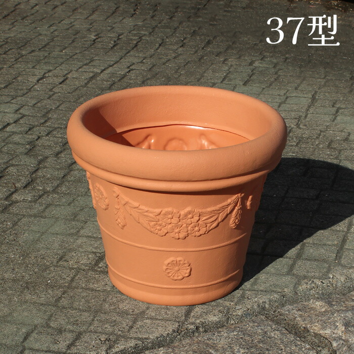 楽天市場】テラコッタ植木鉢 大型 11号 グレー モスポットシリーズ ms