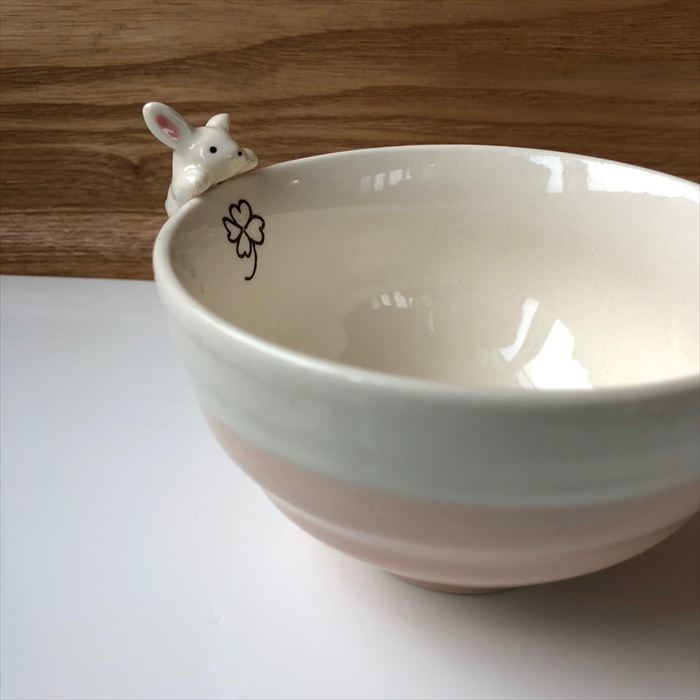 楽天市場 うさぎちゃん 茶碗 窯元直送 うさぎグッズ うさぎ好き うさぎマニア 動物 食器 うさちゃん ピンク 女の子 アニマル ご飯 子供が喜ぶ 可愛い 癒し 白うさぎ ウサギ 兎 ちゃわん キッズ 一華shop