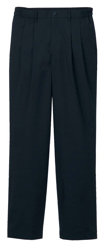 ツータックパンツ(男性用)KP001M-7 黒 S 業務用 4536610