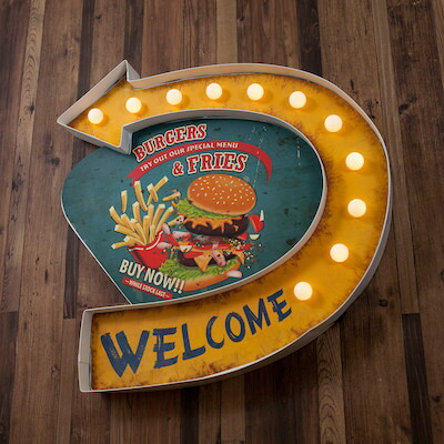 アメリカン雑貨 点火装置 点火装置 American Classic LED Sign アメリカン古典派音楽 BURGERS \u0026 FRIES バーガー 間接的な行動点火装置 赤ちょうちんグッズ 赤ちょうちんグッズ 飾りつけ バス発着場 車宿り 見せびらかす