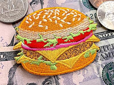 ジャンクフード刺繍 ポテト ハンバーガー ベスト ポケット 楽天市場】（大）ジャンクフードの刺繍ワッペン ハンバーガー