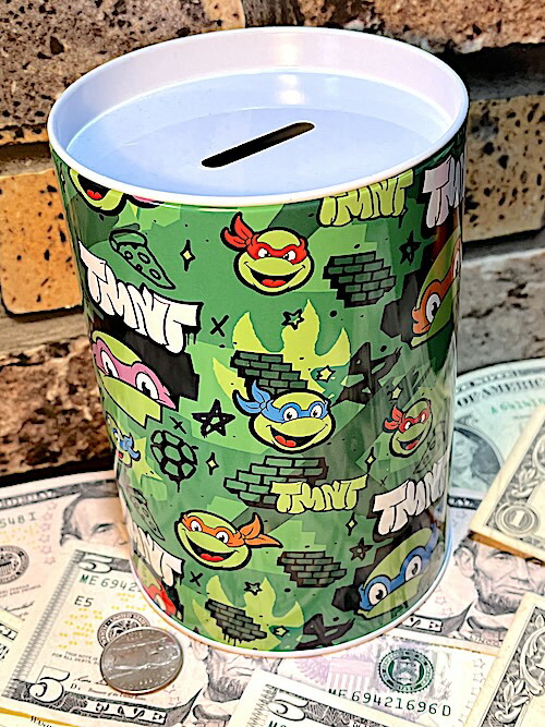 楽天市場】ミュータント タートルズ 缶 貯金箱 ( ドナテロ ／ 紫