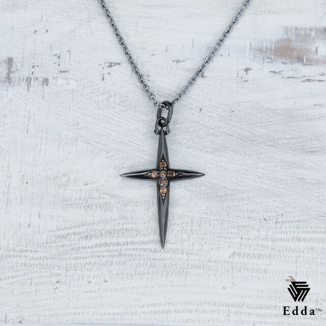 売れ筋がひクリスマスプレゼント エッダ Edda 19juuku ホワイトデー バレンタイン レディース メンズ チェーンネックレス 十字架 クロス ブラック 黒 ネックレス ペアネックレス シルバーネックレス 個性的 かっこいい クロスがおしゃれなネックレス 送料込み