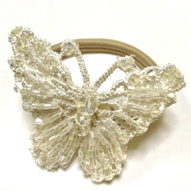 楽天市場 送料込み かわいいヘアゴム 蝶 バタフライ かわいい おしゃれ ハンドメイド ビーズヘアゴム ヘアアクセサリー ゴム 可愛い ビーズアクセサリー ビーズ パール 手作り キッズ レディース 女の子 女性 19juuku 19juuku