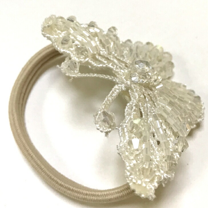 楽天市場 送料込み かわいいヘアゴム 蝶 バタフライ かわいい おしゃれ ハンドメイド ビーズヘアゴム ヘアアクセサリー ゴム 可愛い ビーズアクセサリー ビーズ パール 手作り キッズ レディース 女の子 女性 19juuku 19juuku